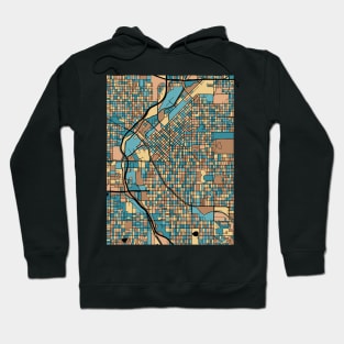 Denver Map Pattern in Mid Century Pastel Hoodie